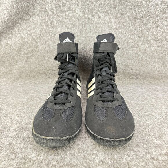 ✅ Mens 10.5 Adidas Wrestling High Top Athletic Shoes/Sneaker Black White Mesh - Picture 5 of 13